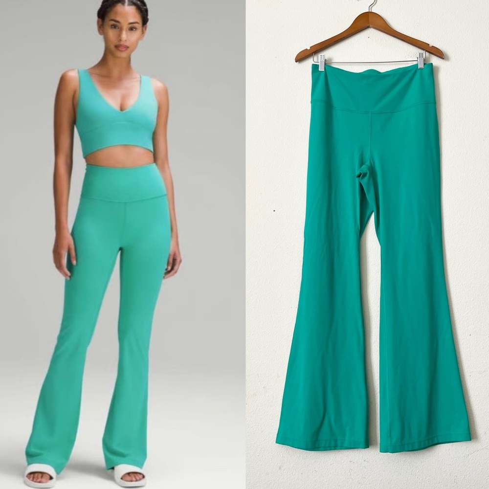 Lululemon SIZE 12 Groove Super High Rise flare nulu 32” pants in Kelly Green